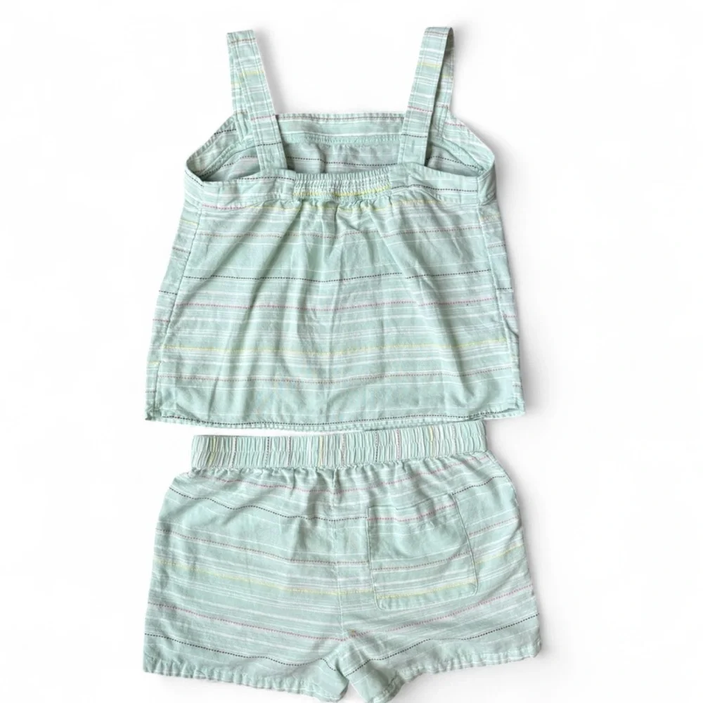 Carve Designs Pastel Mint Striped Cotton Tank and Shorts Set - Size Small - Picture 5 of 8